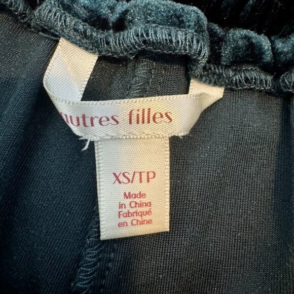 Autres Filles Deep Emerald Teal Green Crushed Velvet Blazer and Pants Suit Set - Picture 15 of 16